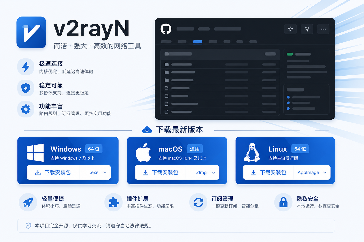 v2rayN官网 SEO 首页下载教程